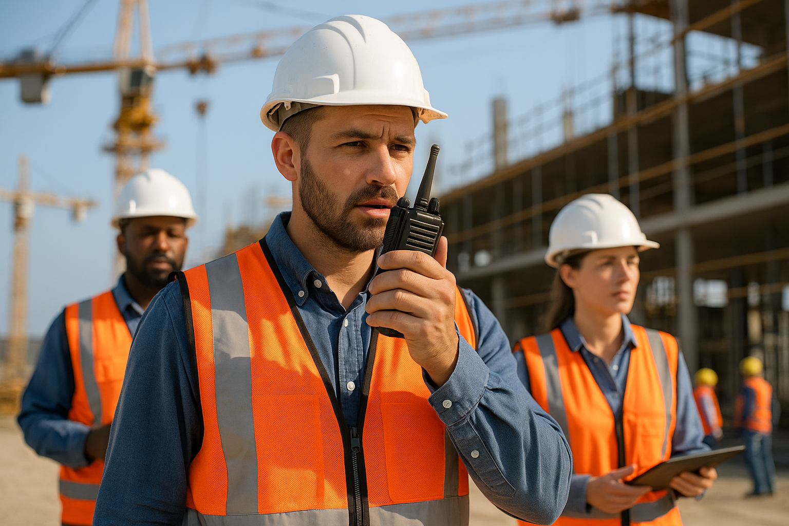 Construction Workers Focused on Task Construction Workers Focused on Task